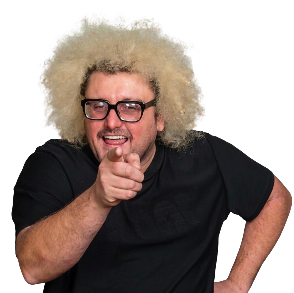 Joe's favourite Welsh comedian, pointing